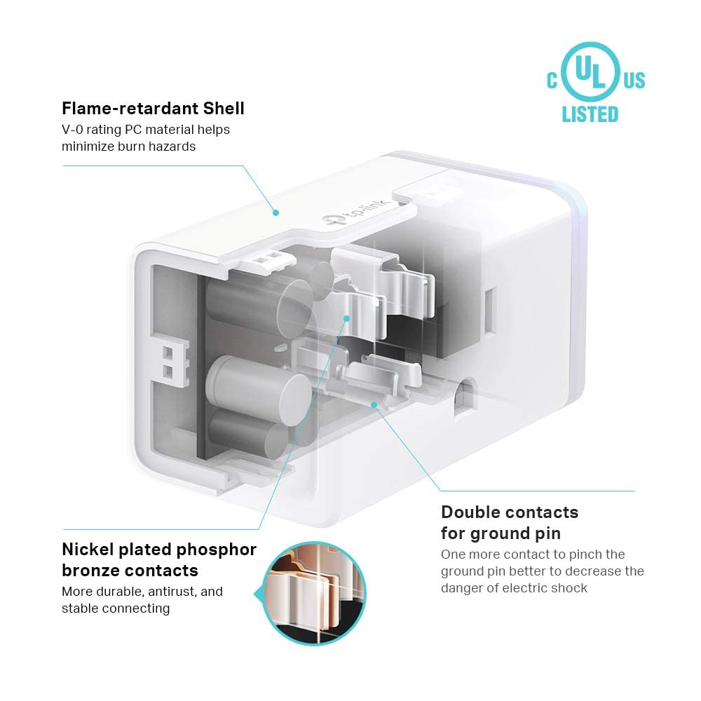 Kasa Smart Plug HS103P4, Smart Home Wi-Fi Outlet Works with Alexa, Echo, Google Home & IFTTT, No Hub Required, Remote Control, 15 Amp, UL Certified, White