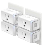Kasa Smart Plug HS103P4, Smart Home Wi-Fi Outlet Works with Alexa, Echo, Google Home & IFTTT, No Hub Required, Remote Control, 15 Amp, UL Certified, White