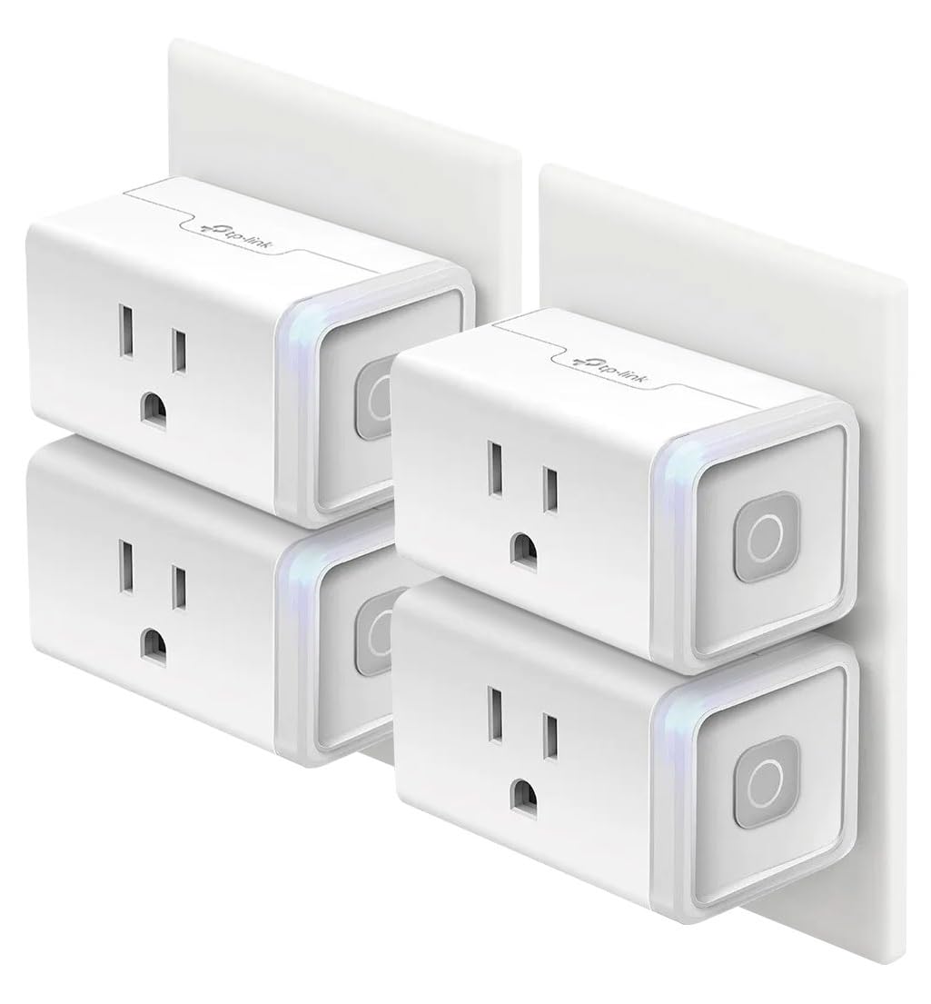 Kasa Smart Plug HS103P4, Smart Home Wi-Fi Outlet Works with Alexa, Echo, Google Home & IFTTT, No Hub Required, Remote Control, 15 Amp, UL Certified, White