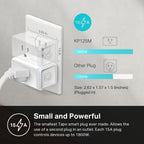 Kasa Smart Plug HS103P4, Smart Home Wi-Fi Outlet Works with Alexa, Echo, Google Home & IFTTT, No Hub Required, Remote Control, 15 Amp, UL Certified, White