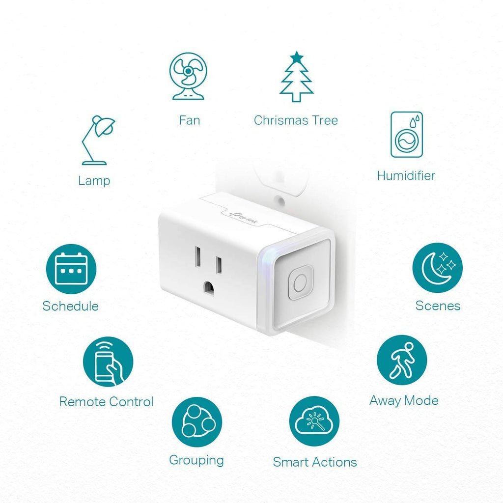 Kasa Smart Plug HS103P4, Smart Home Wi-Fi Outlet Works with Alexa, Echo, Google Home & IFTTT, No Hub Required, Remote Control, 15 Amp, UL Certified, White