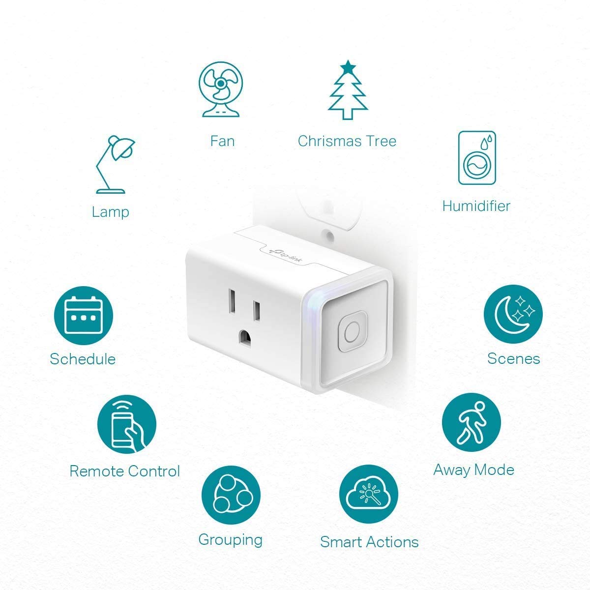 Kasa Smart Plug HS103P4, Smart Home Wi-Fi Outlet Works with Alexa, Echo, Google Home & IFTTT, No Hub Required, Remote Control, 15 Amp, UL Certified, White