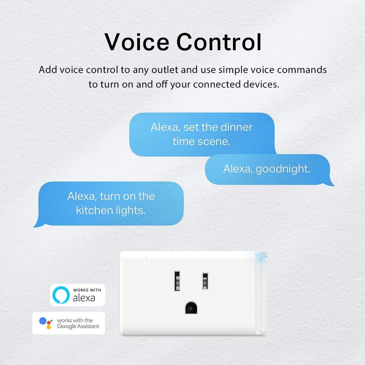 Kasa Smart Plug HS103P4, Smart Home Wi-Fi Outlet Works with Alexa, Echo, Google Home & IFTTT, No Hub Required, Remote Control, 15 Amp, UL Certified, White
